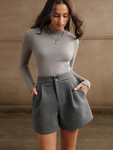 Anewsta Fashionable Commuter Elegant Wool Shorts For Women